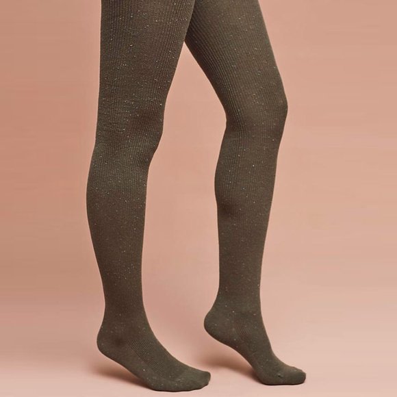 green wool tights